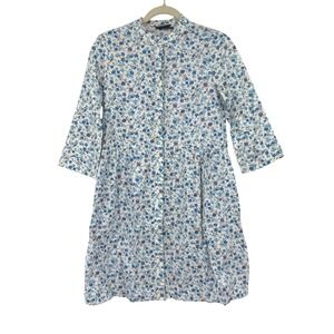 Tuckernuck Royal Shirt Dress XS Bluebell Floral Ditsy Calico Cotton Summer Dress